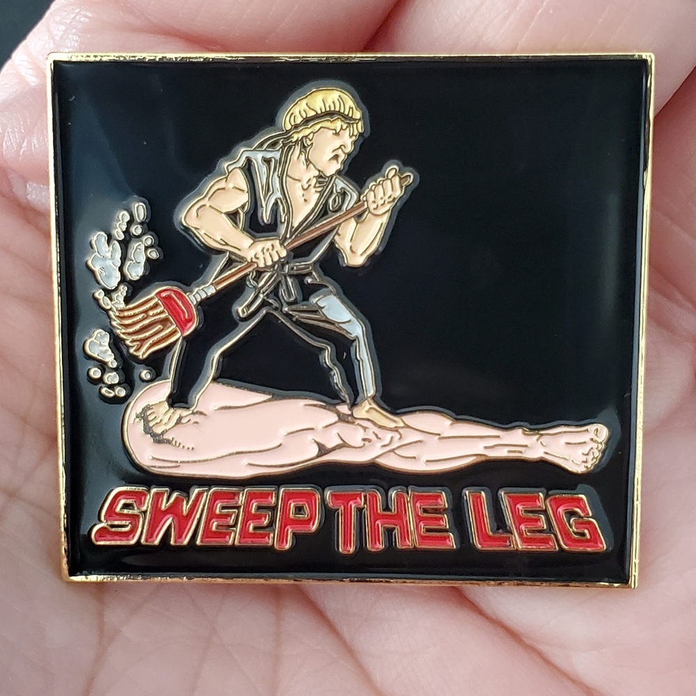 Enamel pin, sweep the leg, karate kid, cobra kai.